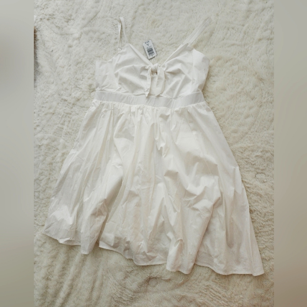 Mini Poplum Tie Front Skater Dress